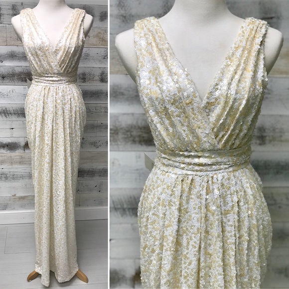 BHLDN Badgley Mischka Bette Gown Sequins Wedding - Picture 3 of 8